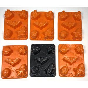 Lot 6 JELL-O Jello Orange Black Happy Halloween JIGGLER MOLDS Candy EUC